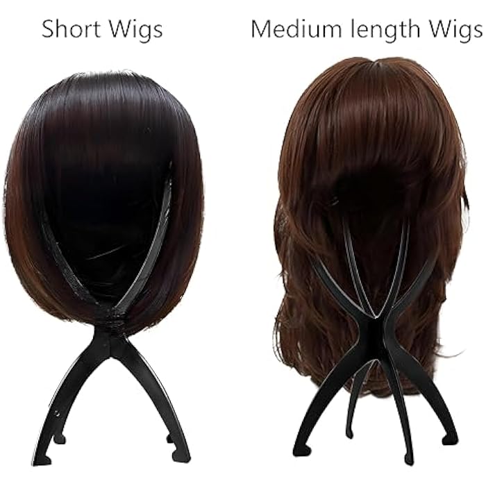 Wig Stand - Portable foldable wig stand with durable plastic construction, designed for secure wig display and travel-friendly use, with a lightweight, non-slip base and quick assembly. (1PC) - Image 2